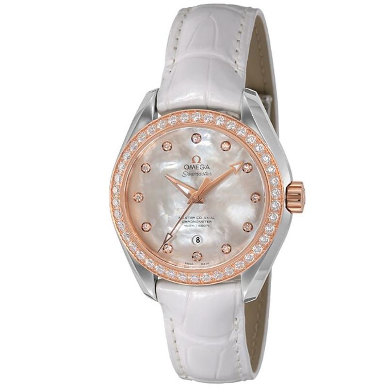 OMEGA 231.28.34.20.55.003 Watch - Ladies Omega Seamaster Aqua Terra White Pearl Parallel Import 5-Year Warranty