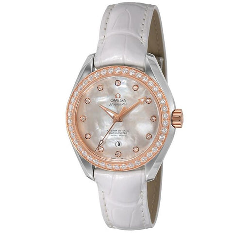 OMEGA 231.28.34.20.55.003 Watch - Ladies Omega Seamaster Aqua Terra White Pearl Parallel Import 5-Year Warranty