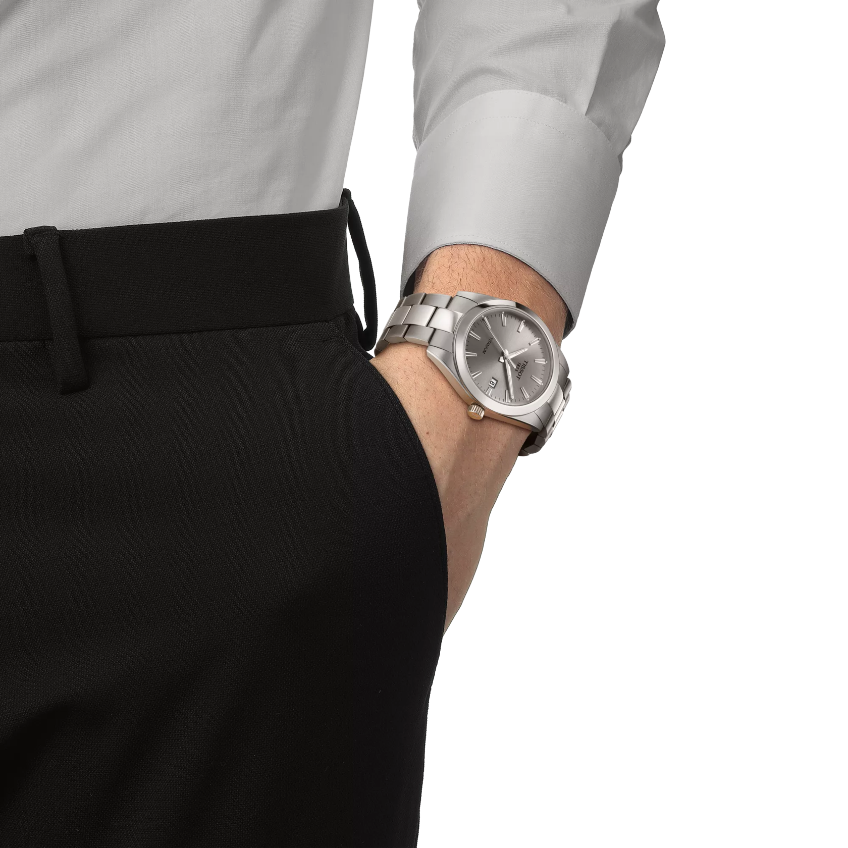 TISSOT T127.410.44.081.00 Watch - Elegant Swiss Quartz Water Resistant Stainless Steel Bracelet Classic Design (Image 4)