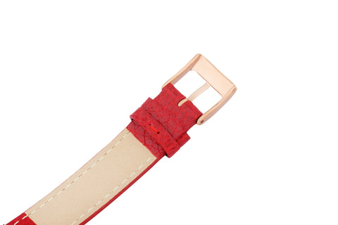 GRANDEUR ESL073T2 Tomato Red Leather Square Women's Quartz Watch