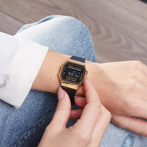 CASIO Collection A168WEGB-1B Retro Gold Watch