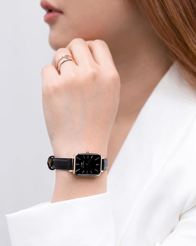 DANIEL WELLINGTON Quadro DW00100450 Rose Gold Square Watch