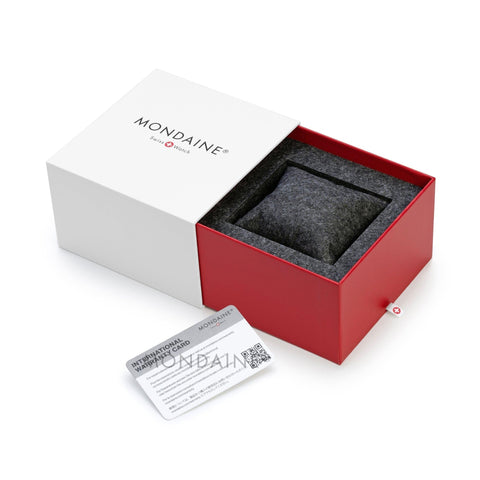 MONDAINE Stop2Go MS1.32120.RB 41mm Stainless Steel Black Dial Watch