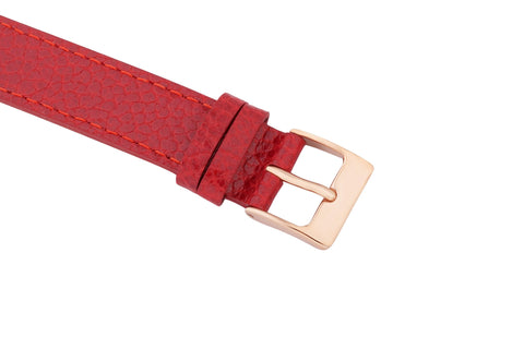 GRANDEUR ESL073T2 Tomato Red Leather Square Women's Quartz Watch