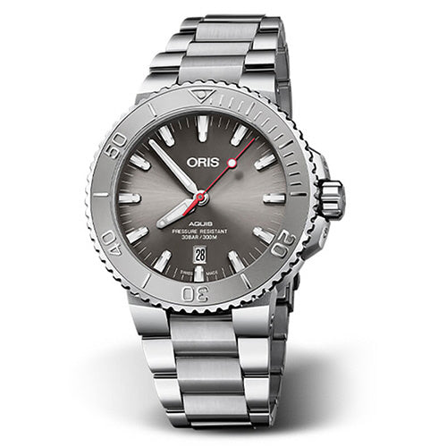 ORIS 7337730415382405PEB Watch - Aquis GY Bracelet Swiss Automatic Water Resistant 300m Stylish Dive Watch