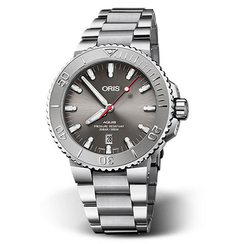 ORIS 7337730415382405PEB Watch - Aquis GY Bracelet Swiss Automatic Water Resistant 300m Stylish Dive Watch