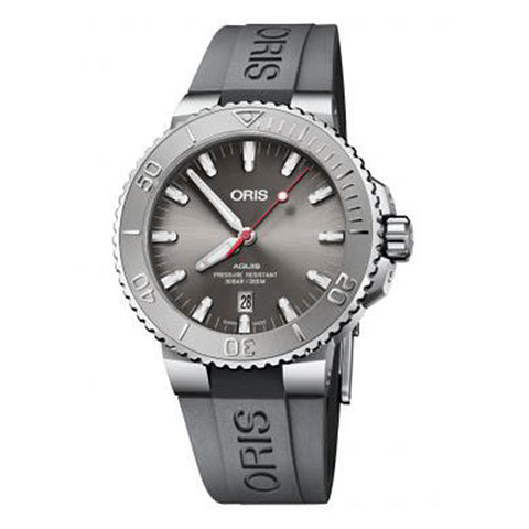 ORIS 7337730415382463EB Watch - Aquis Automatic Dive Watch 300m Water Resistance Rubber Strap Swiss Movement