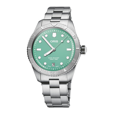 ORIS 7337771405781918 Diver65 Cotton Candy GR Stainless Steel Bracelet Water Resistant Automatic Movement Stylish Design