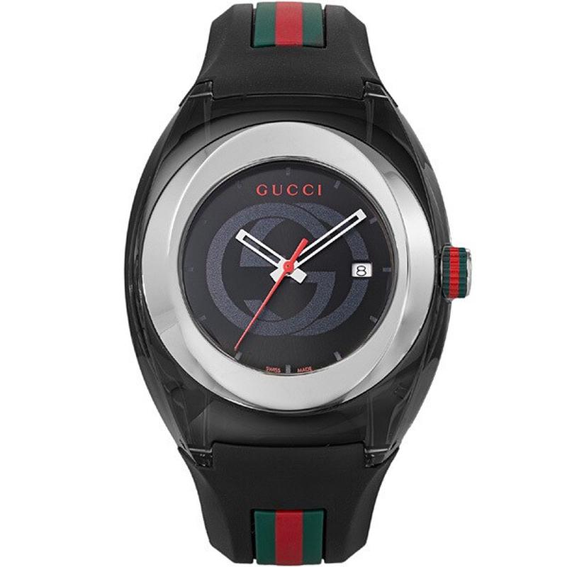 GUCCI YA137101 Watch - Men's Rubber Belt Parallel Import with 2-Year Warranty