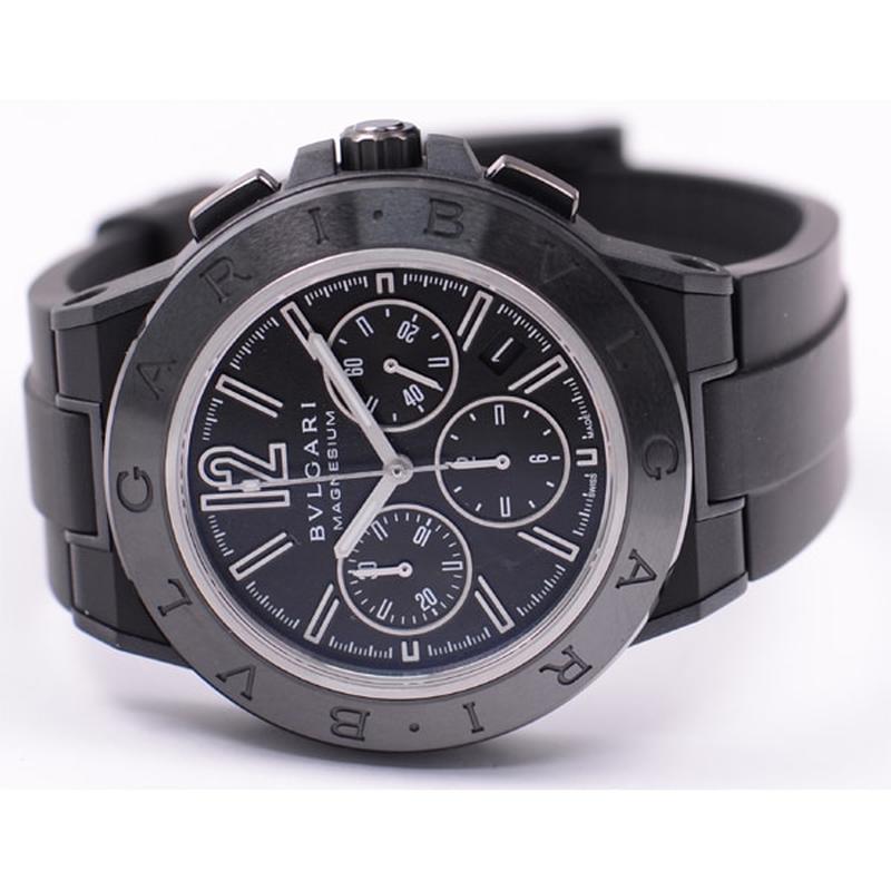 BVLGARI DG42BSMCVDCH Watch - Men's Diagono Magnesium Black Parallel Import with 2-Year Warranty (Image 3)