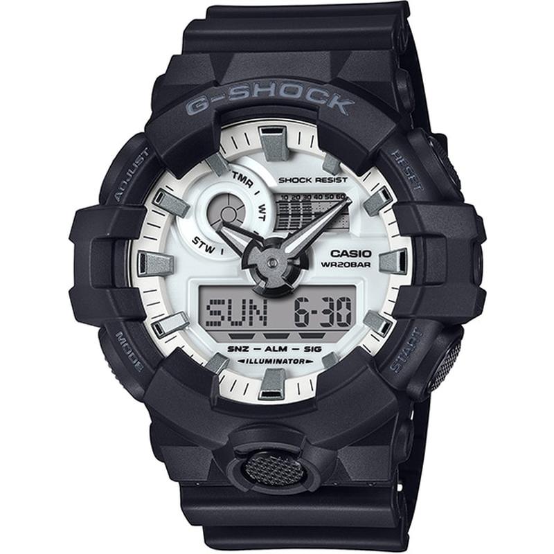 CASIO GA-700WD-1AJF Watch - Men's G-SHOCK Black and Brilliant White Series Watch