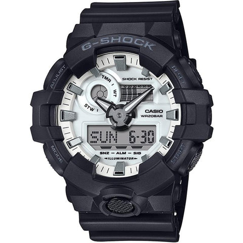 CASIO GA-700WD-1AJF Watch - Men's G-SHOCK Black and Brilliant White Series Watch
