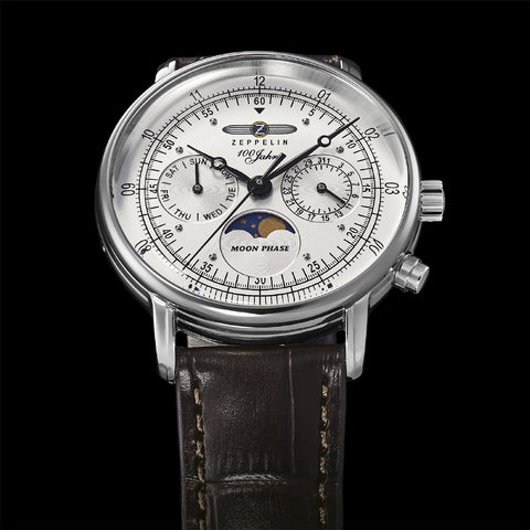 76351 100th Anniversary Series 36mm Moon Phase Silver 2-Year Warranty Elegant Design Authentic Timepiece