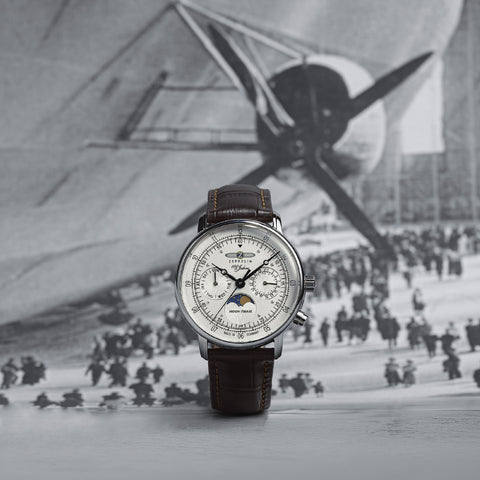 76351 100th Anniversary Series 36mm Moon Phase Silver 2-Year Warranty Elegant Design Authentic Timepiece