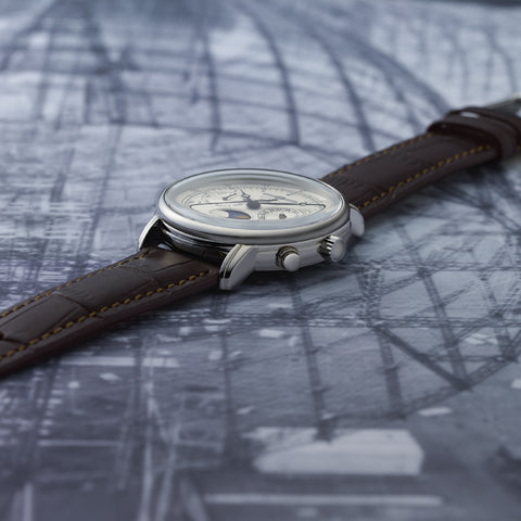 76351 100th Anniversary Series 36mm Moon Phase Silver 2-Year Warranty Elegant Design Authentic Timepiece