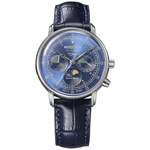 76353 100th Anniversary Series 36mm Moon Phase Navy 2-Year Warranty Japanese Movement Authentic
