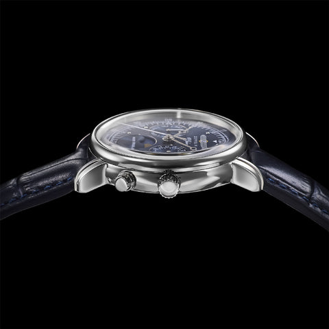 76353 100th Anniversary Series 36mm Moon Phase Navy 2-Year Warranty Japanese Movement Authentic