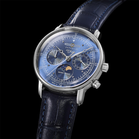 76353 100th Anniversary Series 36mm Moon Phase Navy 2-Year Warranty Japanese Movement Authentic