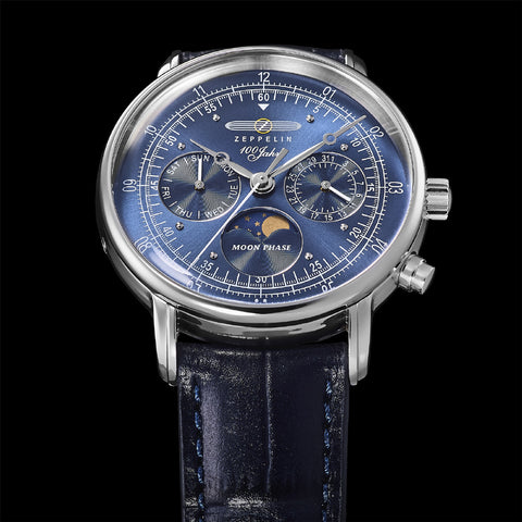 76353 100th Anniversary Series 36mm Moon Phase Navy 2-Year Warranty Japanese Movement Authentic