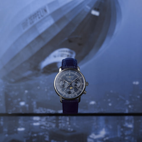 76353 100th Anniversary Series 36mm Moon Phase Navy 2-Year Warranty Japanese Movement Authentic