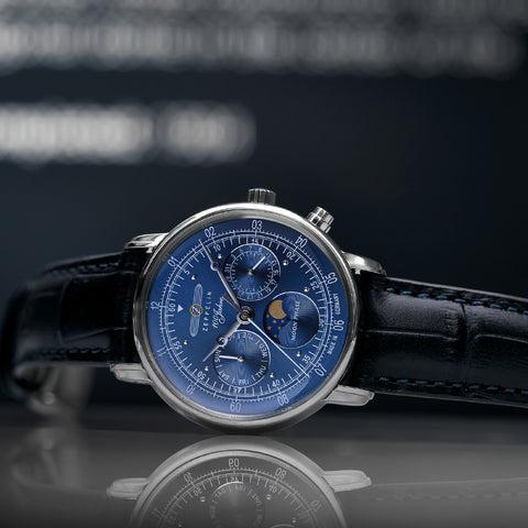 76353 100th Anniversary Series 36mm Moon Phase Navy 2-Year Warranty Japanese Movement Authentic