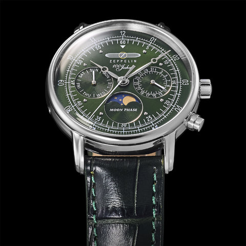 76354 100 Years Anniversary Series 36mm Moon Phase Green 2-Year Warranty Authentic Timepiece