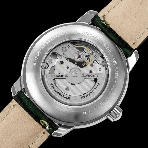 76626SET 100th Anniversary Series Open Heart 2-Year Warranty Green Automatic Movement Elegant Design