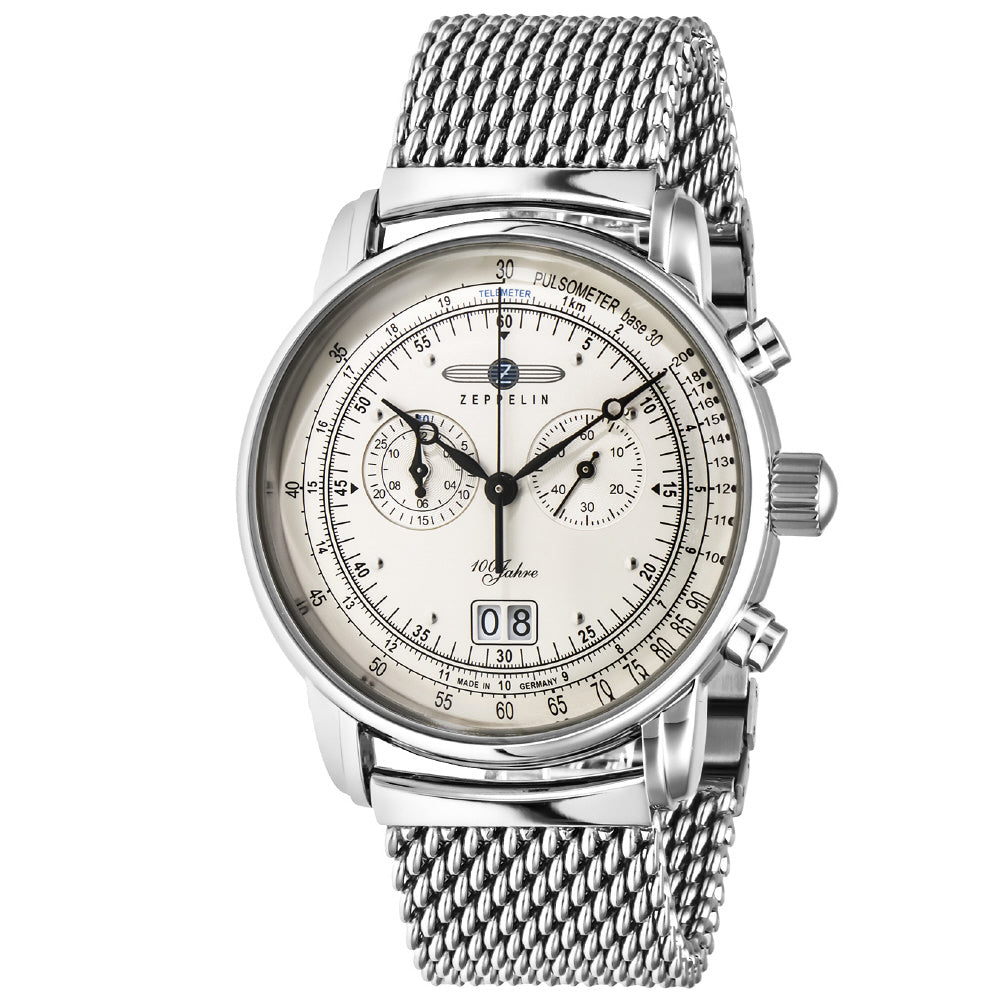 ZEPPELIN 7690-M1 Watch - 100th Anniversary Series Silver Automatic Watch Water Resistant 2-Year Warranty Authentic Design