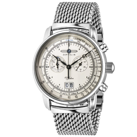 ZEPPELIN 7690-M1 Watch - 100th Anniversary Series Silver Automatic Watch Water Resistant 2-Year Warranty Authentic Design