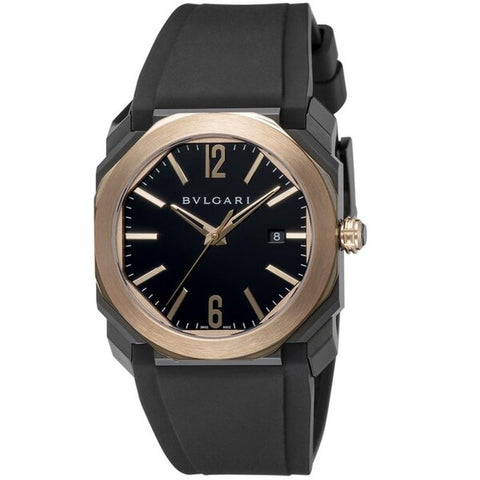 BVLGARI BGO41BBSPGVD Watch - Men's Watch Rubber Strap Parallel Import with 2-Year Warranty