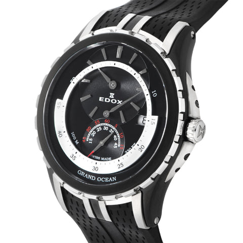77002357NNIN Grand Ocean 2-Year Warranty Black Silver Stainless Steel Water Resistant Elegant Design