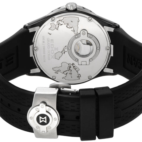 77002357NNIN Grand Ocean 2-Year Warranty Black Silver Stainless Steel Water Resistant Elegant Design