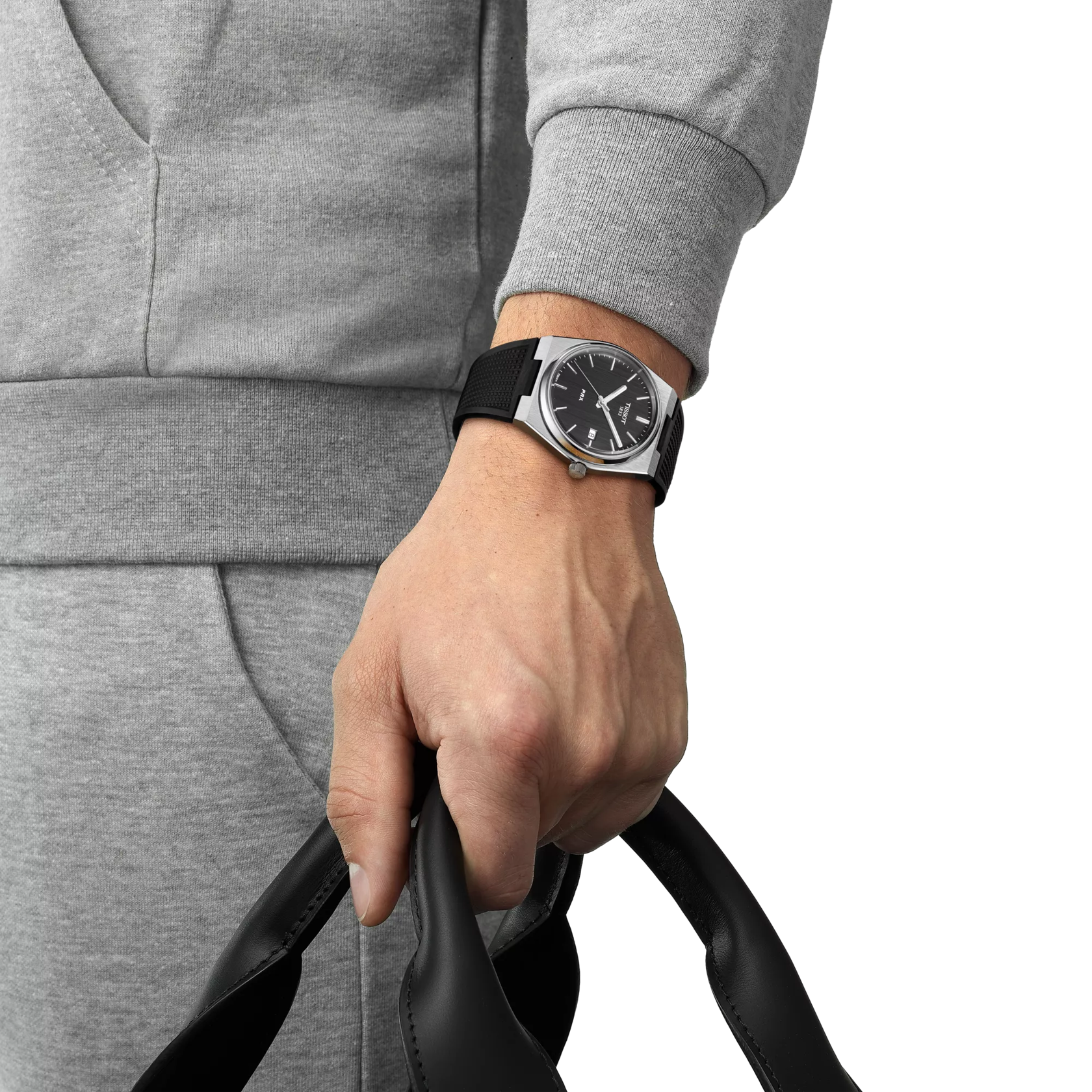 TISSOT T137.410.17.051.00 Watch - PRX Quartz Stylish Black Rubber Strap Water Resistant Swiss Made (Image 8)