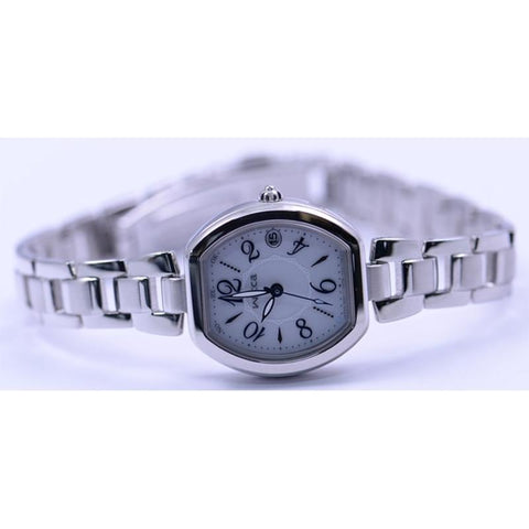 "Citizen Women's Wicca Solar Tech Radio Controlled Watch Happy Diary Blooming Color Tonneau Silver KL0-715-11"