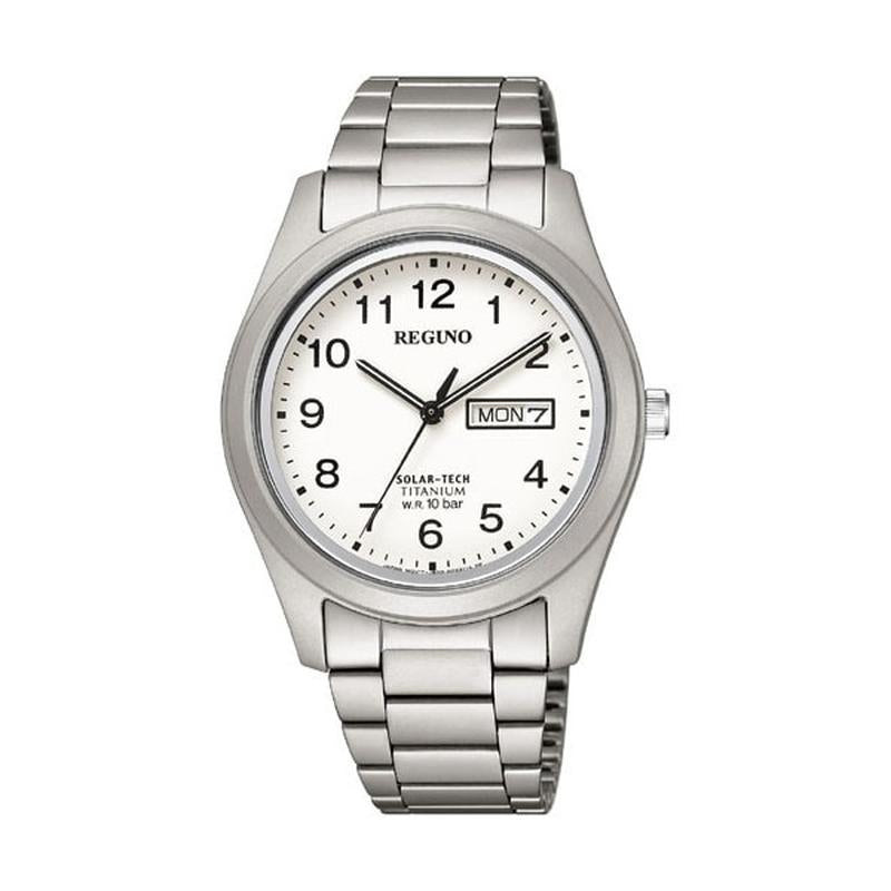 CITIZEN KM1-415-13 Watch - REGUNO Solar Tech Standard Titanium Model All-Arabia White Watch