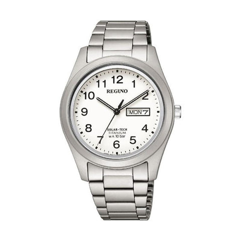 CITIZEN KM1-415-13 Watch - REGUNO Solar Tech Standard Titanium Model All-Arabia White Watch