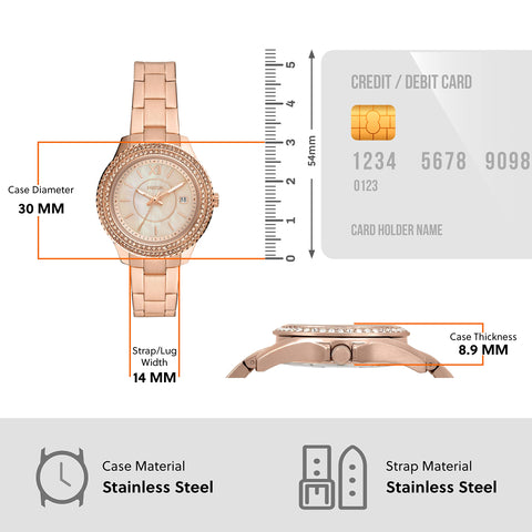 FOSSIL Stella ES5136 Rose Gold Women's Quartz Watch