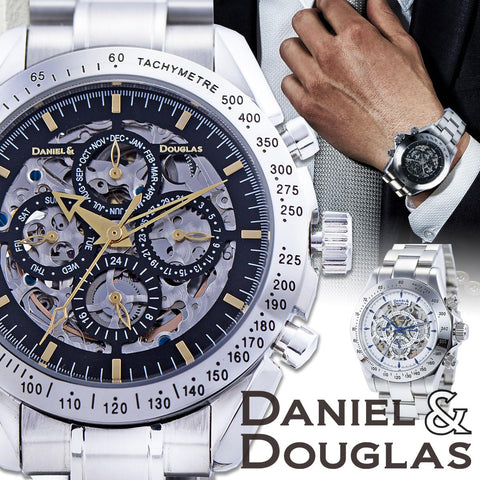 DANIEL AND DOUGLAS DD8802-BKGD Automatic Round Skeleton Men's Watch