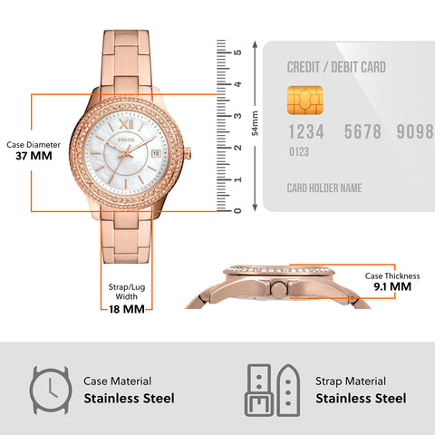 FOSSIL Stella ES5131 Rose Gold Women's Watch