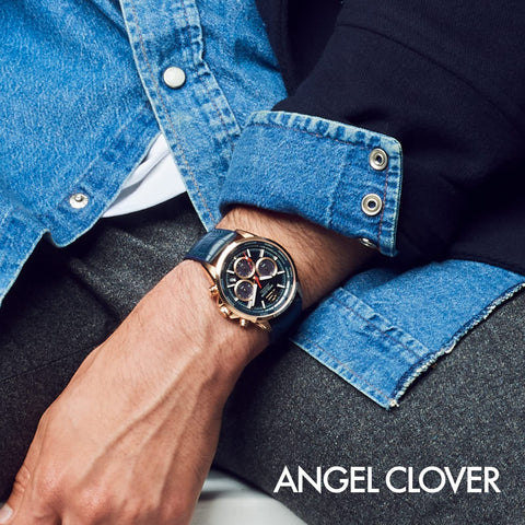 ANGEL CLOVER Mondo Solar MOS42PNV-NV Navy Men's Watch
