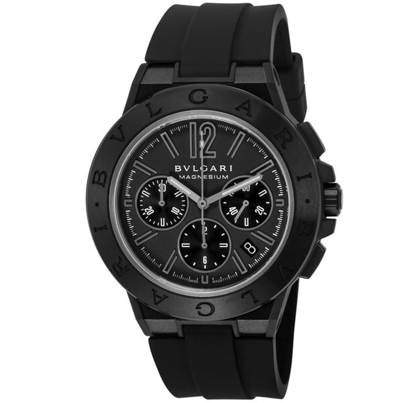 BVLGARI DG42BSMCVDCH Watch - Men's Diagono Magnesium Black Parallel Import with 2-Year Warranty