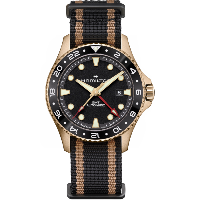 Hamilton H82565930 Watch - Khaki Navy Scuba Automatic GMT 43mm Bronze