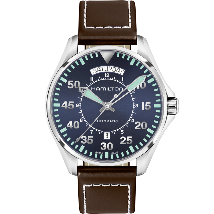 Hamilton H64615545 Watch - Khaki Aviation Pilot Day Date Auto