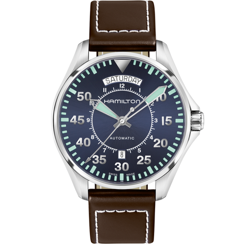 Hamilton H64615545 Watch - Khaki Aviation Pilot Day Date Auto