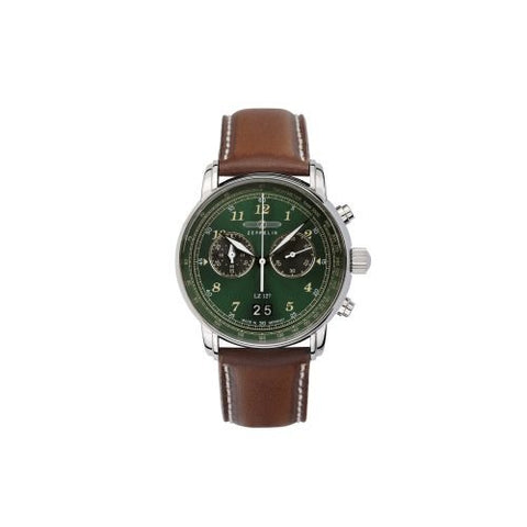 ZEPPELIN 86844 LZ127 Graf Zeppelin Authentic Green Watch with 2 Year Warranty, Precision Movement, and Timeless Design