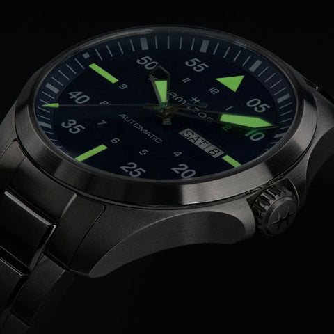 Hamilton H64635140 Watch - Khaki Aviation Pilot Day Date Auto (Image 6)
