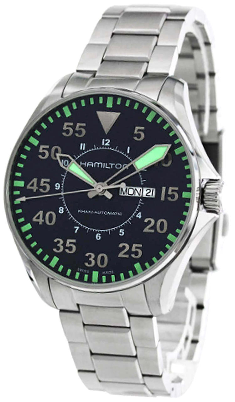 Hamilton H64715145 Watch - Khaki Aviation Pilot Day Date Auto
