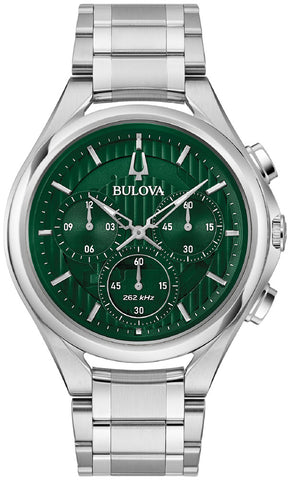 BULOVA 96A297 Elegant Curved Design Stainless Steel Case Sapphire Crystal Water Resistant