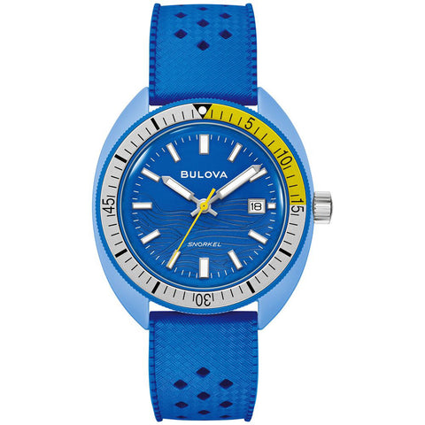 BULOVA 98B445 Archives Series Snorkel Stylish Dive Watch Water Resistant Stainless Steel Case Luminous Hands
