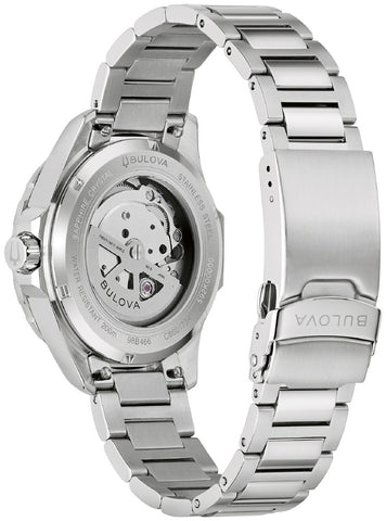 98B466 BULOVA Marine Star Automatic Watch - Water Resistant - Stainless Steel Case - Luminous Hands - Date Function